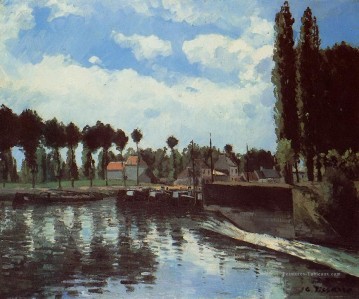  camille - l’écluse à pontoise Camille Pissarro paysage ruisseaux